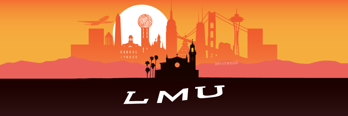 A graphic representing cities across the U.S. as LMU moves 